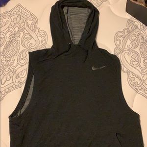 Large Nike cutoff shirt with a hoodie